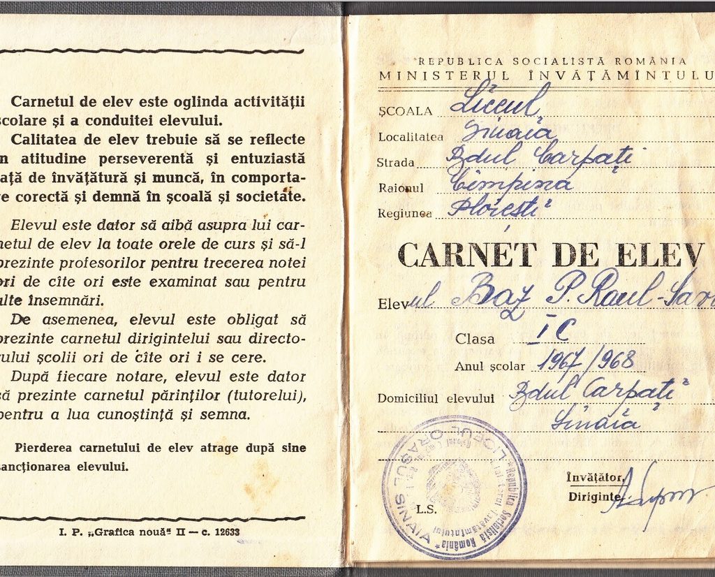 Carnet de elev Cls I