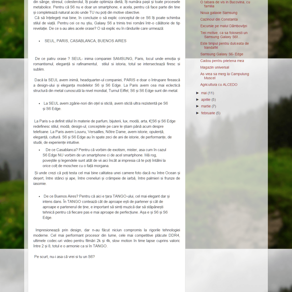 Ciresarii Trei motive ca sa folosesti un Samsung Galaxy S6