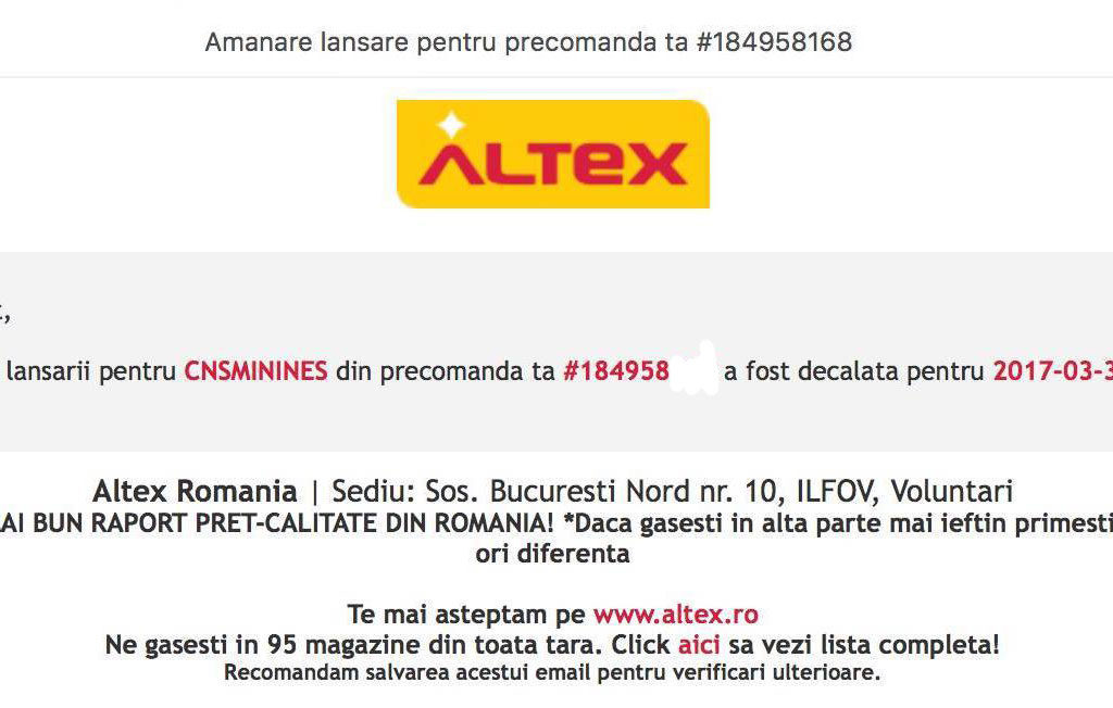 precomanda altex
